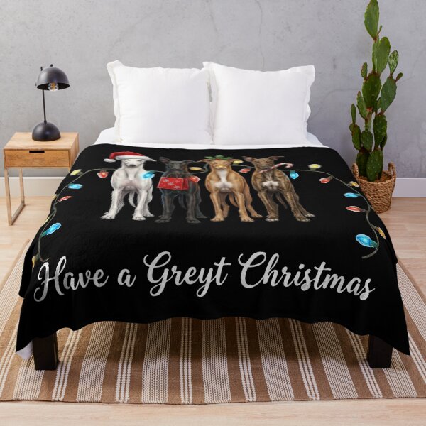 Item preview, Have a Greyt Christmas Funny Greyhound and Whippet Cartoon designed and sold by zoughlal.