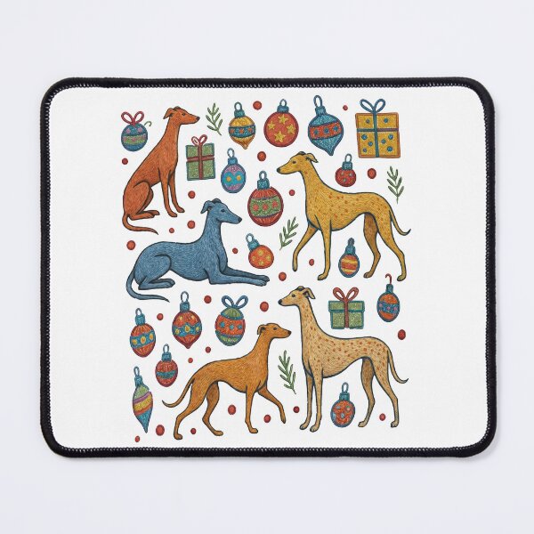 Item preview, Faux Embroidery Patchwork Pattern Sighthounds and Ornaments designed and sold by zoughlal.