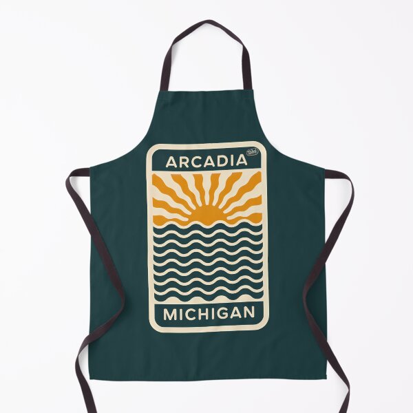 Item preview, Arcadia, Michigan Retro Sunset Sign designed and sold by TheOldMittenIllustrated.