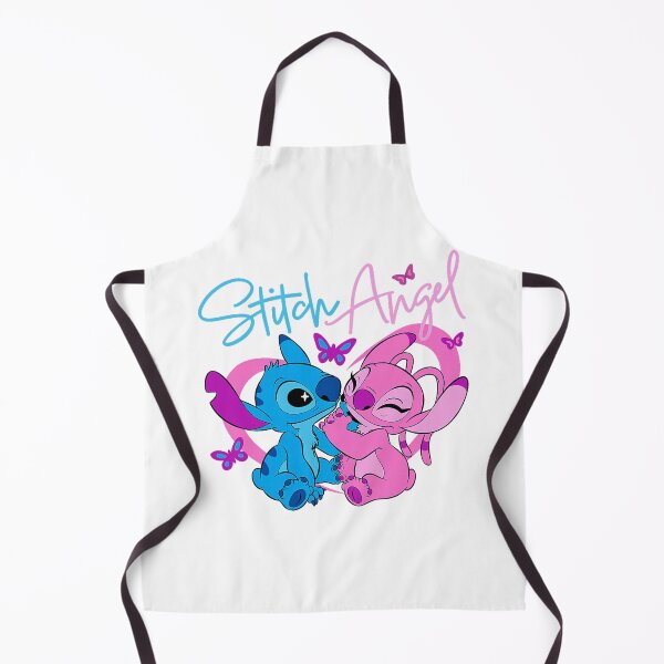 Item preview, Stitch Angel Cute Pair Pink Blue Sweet Loving Scene designed and sold by clarabersetart.