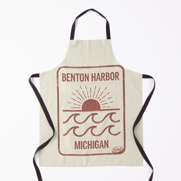 Item preview, Benton Harbor, Michigan Retro Sunset Sign designed and sold by TheOldMittenIllustrated.