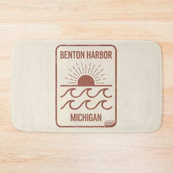 Item preview, Benton Harbor, Michigan Retro Sunset Sign designed and sold by TheOldMittenIllustrated.