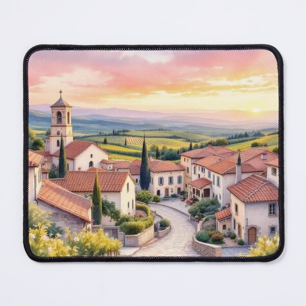 Item preview, Sunset over a Provençal village designed and sold by jefboutique6150.