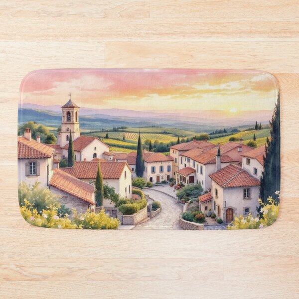Item preview, Sunset over a Provençal village designed and sold by jefboutique6150.