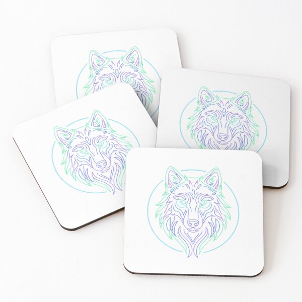 Item preview, Neon Wolf Circle | Modern Minimalist Framed Design designed and sold by RebelPaintBrush.