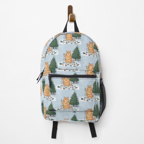 Item preview, Orange Tabby Cat Standing Over Destroyed Christmas Tree designed and sold by zoughlal.