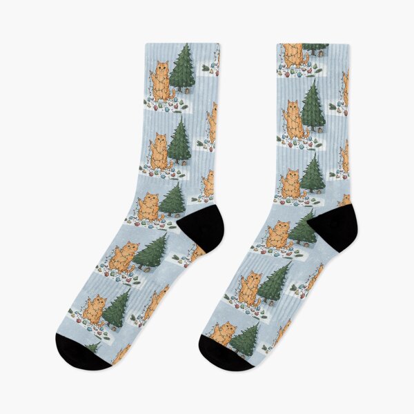Item preview, Orange Tabby Cat Standing Over Destroyed Christmas Tree designed and sold by zoughlal.