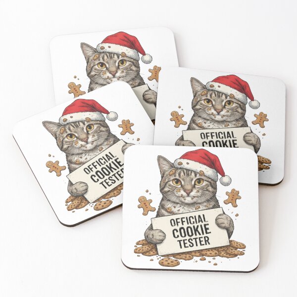 Item preview, Official Cookie Tester Funny Cat Eating Gingerbread Men designed and sold by zoughlal.