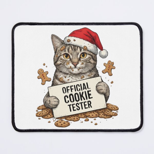 Item preview, Official Cookie Tester Funny Cat Eating Gingerbread Men designed and sold by zoughlal.