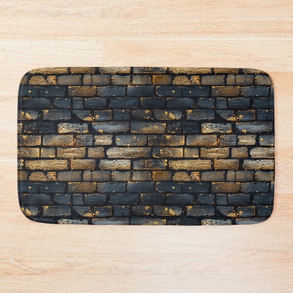 Item preview, Black Brick Wall with Gold Texture Accents designed and sold by NTGUILTY.
