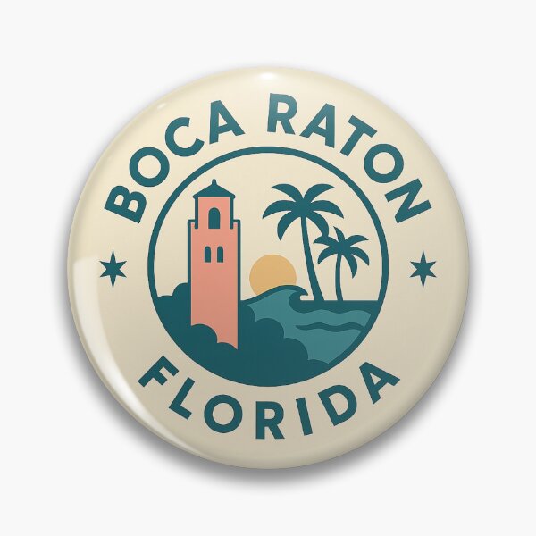 Item preview, Boca Raton Florida Vintage Coastal Badge designed and sold by American Travels.