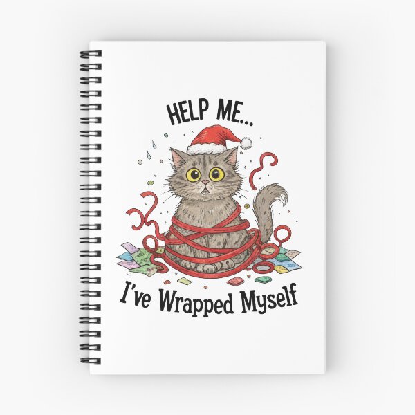Item preview, Help Me Ive Wrapped Myself Funny Cat in Ribbon designed and sold by zoughlal.