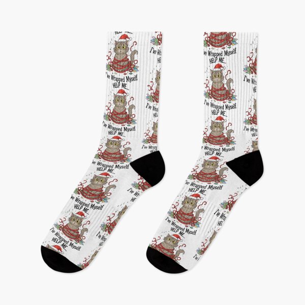 Item preview, Help Me Ive Wrapped Myself Funny Cat in Ribbon designed and sold by zoughlal.