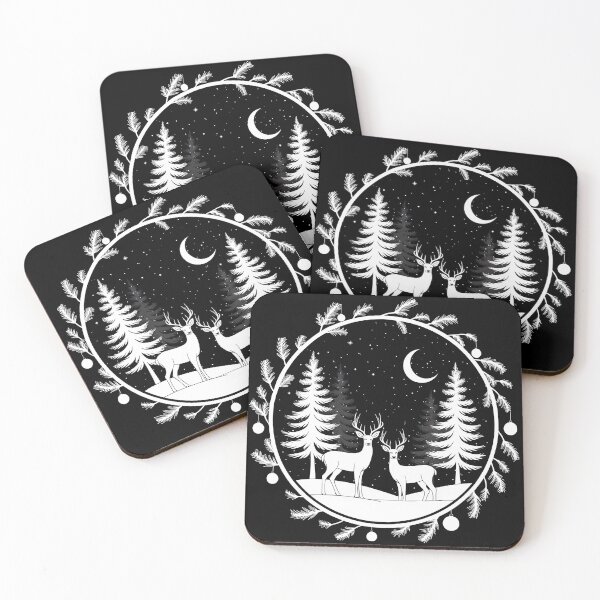 Item preview, Christmas Night Winter Deer Forest designed and sold by sky11PP.
