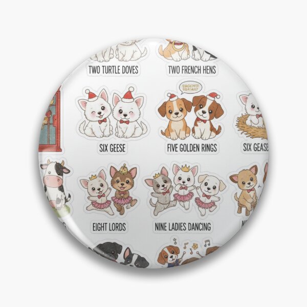 Item preview, 12 Days of Christmas - Puppy Edition - Stickers designed and sold by InfiniteOnyx.