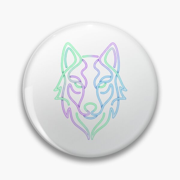 Item preview, Neon Wolf Head | Geometric Line Art Minimalist Design designed and sold by RebelPaintBrush.