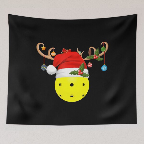 Item preview, Xmas Lighting Reindeer Santa Hat Pickleball Christmas designed and sold by EarlineRenee.