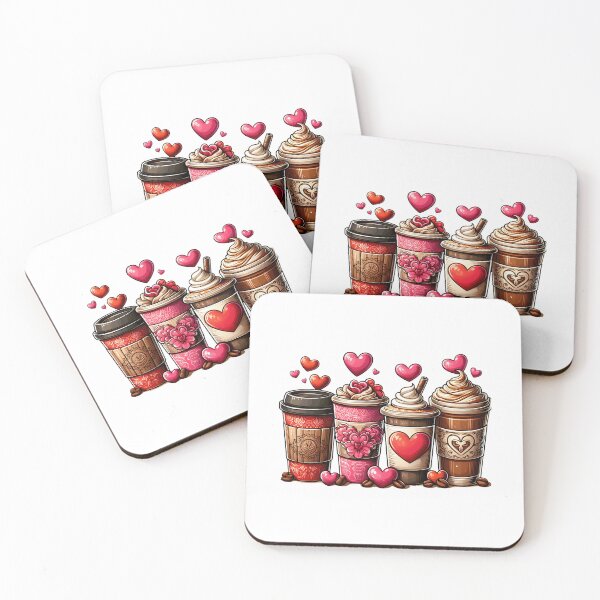 Item preview, Kawaii Coffee Cups Set – Cute Cartoon Takeaway Drink Illustration designed and sold by Lulunza.