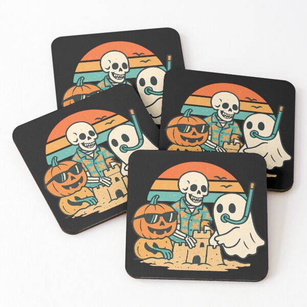 Item preview, Pumpkin Beach Day Skeleton Ghost Sandcastle designed and sold by TwillTees.