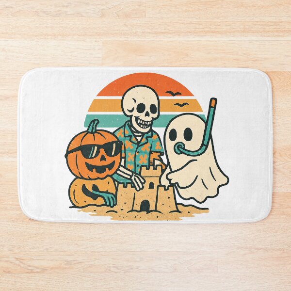 Item preview, Pumpkin Beach Day Skeleton Ghost Sandcastle designed and sold by TwillTees.