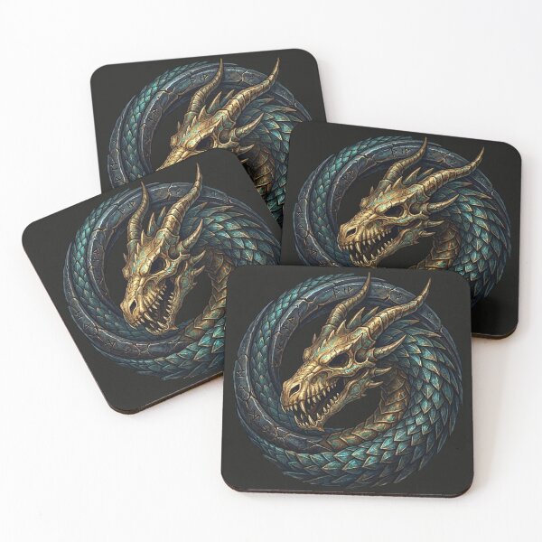 Item preview, Dragon Coil Rune Ring - World Serpent Jörmungandr Ouroboros Art designed and sold by AwesomeBeyondLimits.