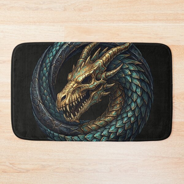 Item preview, Dragon Coil Rune Ring - World Serpent Jörmungandr Ouroboros Art designed and sold by AwesomeBeyondLimits.