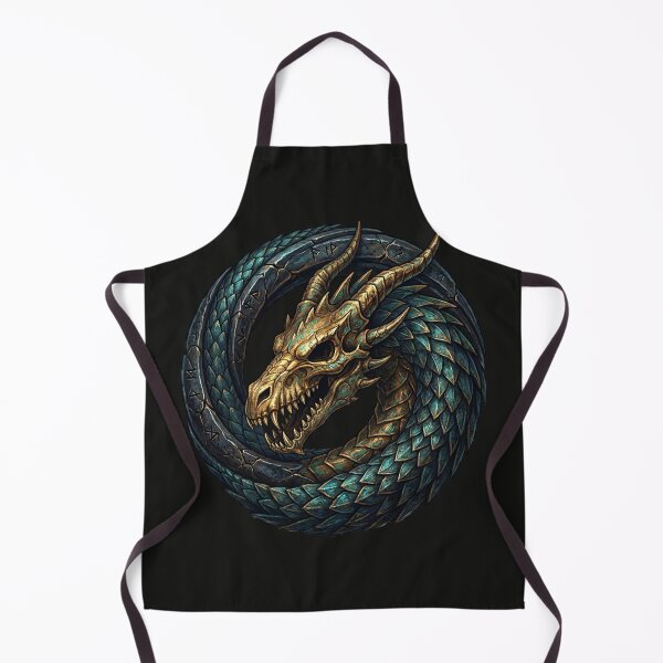 Item preview, Dragon Coil Rune Ring - World Serpent Jörmungandr Ouroboros Art designed and sold by AwesomeBeyondLimits.