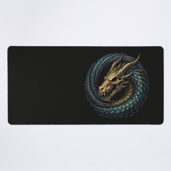 Item preview, Dragon Coil Rune Ring - World Serpent Jörmungandr Ouroboros Art designed and sold by AwesomeBeyondLimits.
