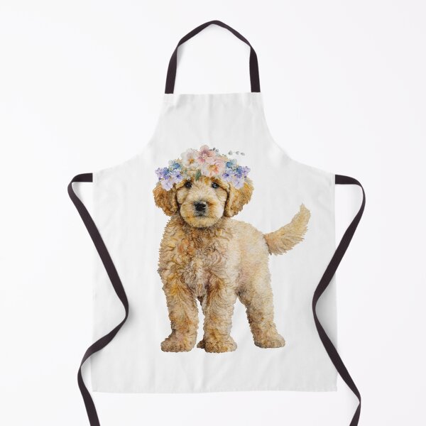 Item preview, Goldendoodle Puppy with Floral Crown – Cute Spring Dog Illustration designed and sold by kpapiez.