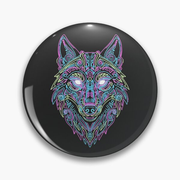 Item preview, Detailed Neon Wolf | Psychedelic Ornate Geometric Art designed and sold by RebelPaintBrush.