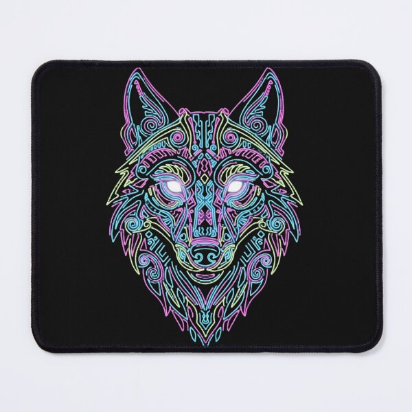 Item preview, Detailed Neon Wolf | Psychedelic Ornate Geometric Art designed and sold by RebelPaintBrush.