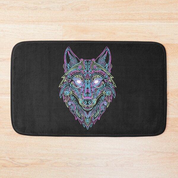 Item preview, Detailed Neon Wolf | Psychedelic Ornate Geometric Art designed and sold by RebelPaintBrush.