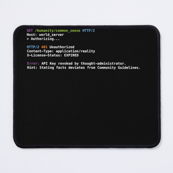 Item preview, API Error: Common Sense Unauthorized designed and sold by CaptainSeren.