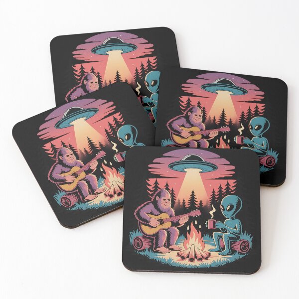 Item preview, Funny Bigfoot And Alien UFO Campfire designed and sold by legendaryskins.