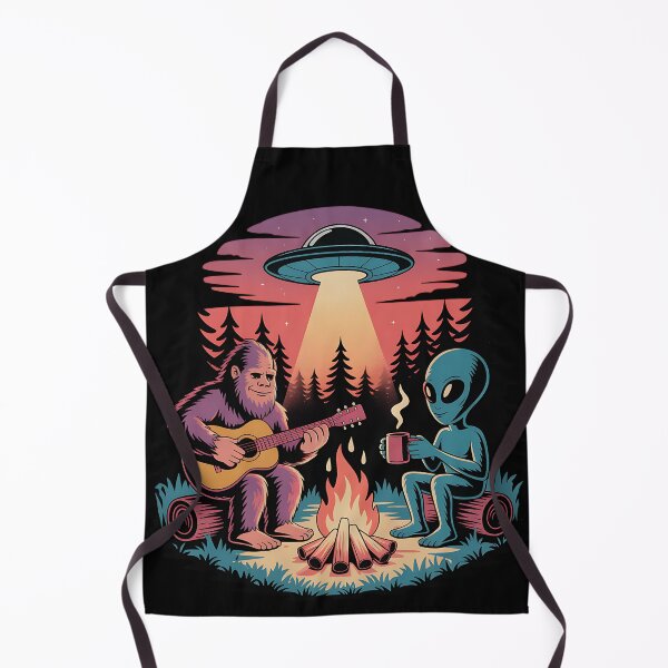 Item preview, Funny Bigfoot And Alien UFO Campfire designed and sold by legendaryskins.