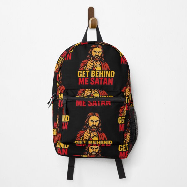 Item preview, Get Behind Me Satan meme Jesus Christ Bible Quote designed and sold by plushism.