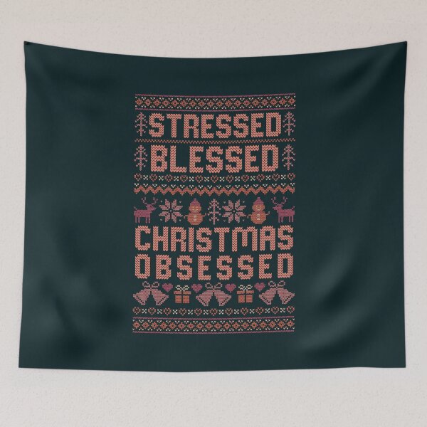 Item preview, Cozy Up with the Stressed, Blessed & Christmas Obsessed Ugly Christmas Sweater, Winter Holiday, Matching Family Design – Perfect for the Holidays!  designed and sold by zenturtlemerch.