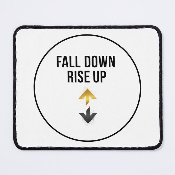 Item preview, FALL DOWN. RISE UP. T-shirt | Resilience, Motivational Quote & Minimalist Geometric Tee designed and sold by MINIMA.LIGN.