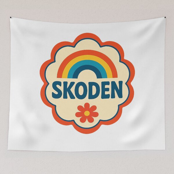 Item preview, SKODEN Golden Bloom Folk Rainbow – Scandinavian Folk Art by heidiannemorris © designed and sold by FOLK ART FUSION by heidiannemorris.