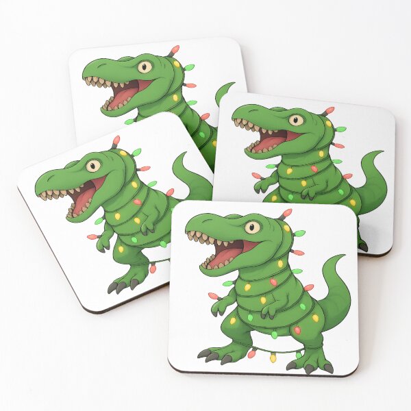Item preview, Cute Green T-Rex Wrapped in Christmas Lights | Tree Rex designed and sold by ldjcustomdesign.