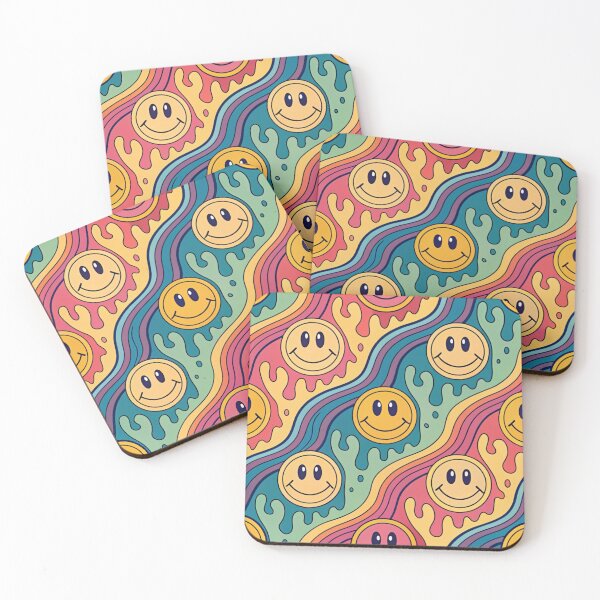 Item preview, Psychedelic melting smiling faces designed and sold by Lucky 777.