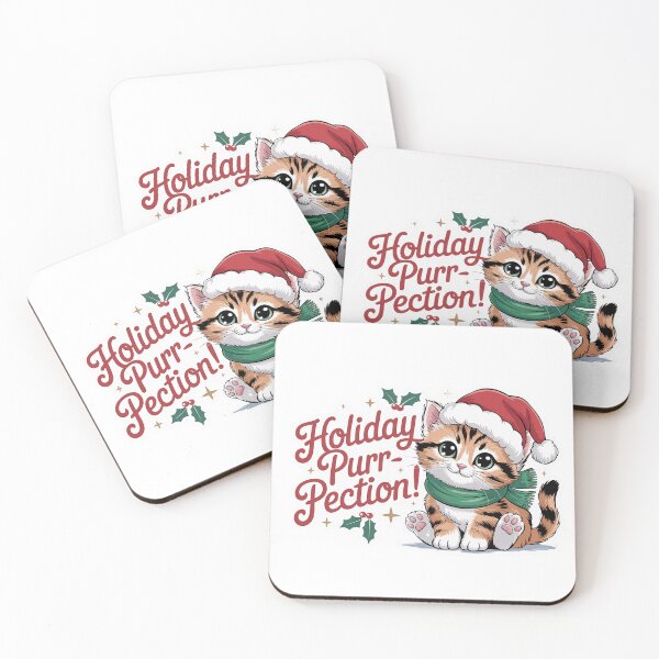 Item preview, Holiday Purr-fection – Cute Christmas Cat Sticker designed and sold by MissSparklesAI.