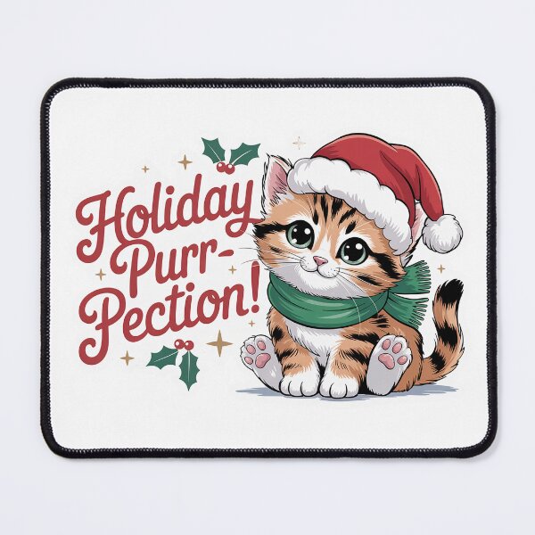 Item preview, Holiday Purr-fection – Cute Christmas Cat Sticker designed and sold by MissSparklesAI.