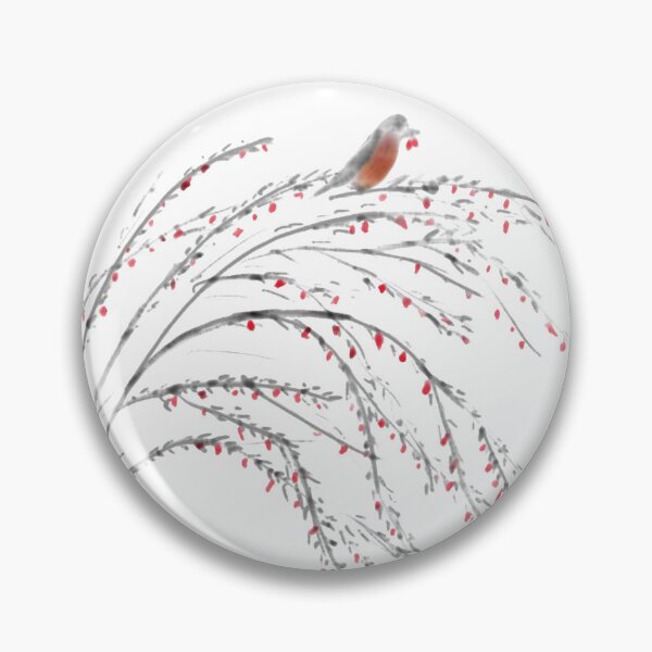 Item preview, Robin on a goji bush designed and sold by Ferith12.