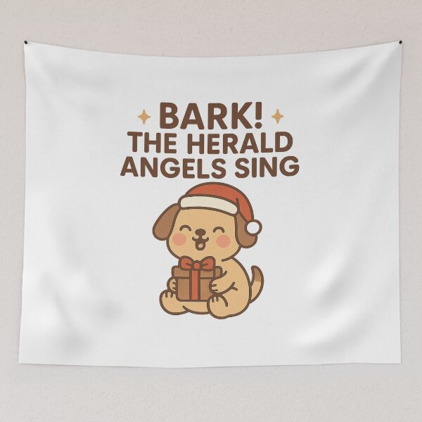 Item preview, Bark! The Herald Angels Sing – Cute Kawaii Christmas Dog Design designed and sold by StyleLap.