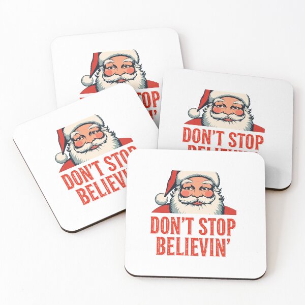 Item preview, Don’t Stop Believin’ – Vintage Santa in Red Christmas Design designed and sold by Two bro's shop.