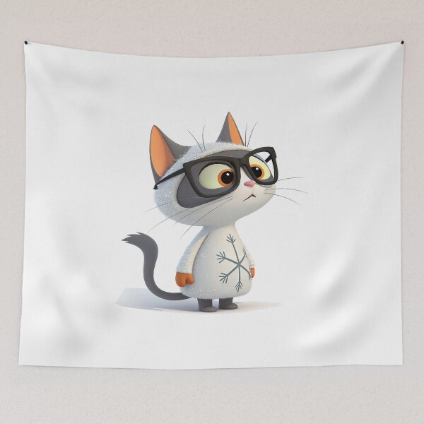 Item preview, Cute Winter Cat in Glasses – Snowflake Outfit – Vivo Studio Style designed and sold by VivoStudio.