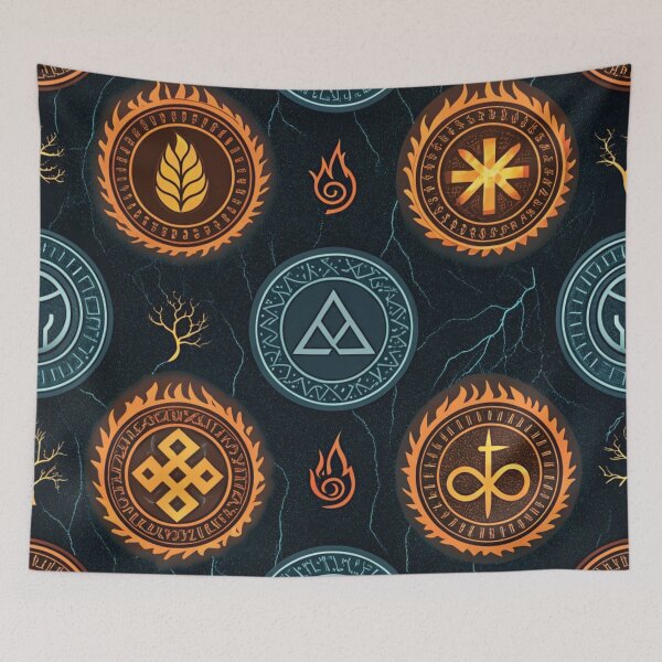 Item preview, Glowing runes , fire , water , air , earth  designed and sold by Lucky 777.
