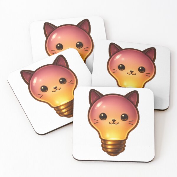 Item preview, Cute Kawaii Cat Light Bulb – Adorable Kitty Lamp Cartoon Design designed and sold by GoldenDreamGallery.