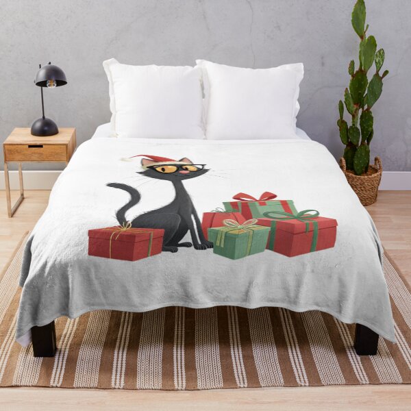 Item preview, Black Christmas Cat with Gifts – Santa Hat – Cute Cartoon – Vivo Studio Style designed and sold by VivoStudio.